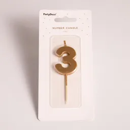Fotografie – 3 - zlatá číslicová svíčka (4,5cm)  (1/2)