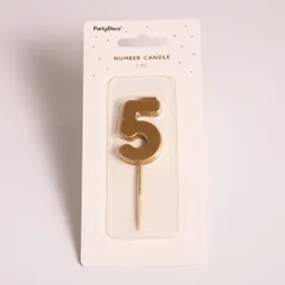 Fotografie – 5 - zlatá číslicová svíčka (4,5cm)  (1/2)