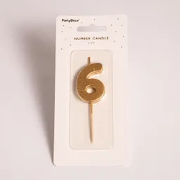 Fotografie – 6 - zlatá číslicová svíčka (4,5cm)  (1/2)