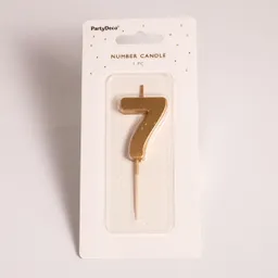 Fotografie – 7 - zlatá číslicová svíčka (4,5cm)  (1/2)