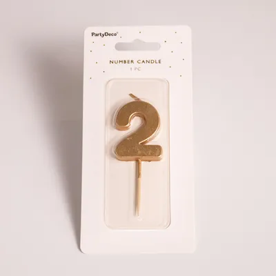 Fotografie – 2 - zlatá číslicová svíčka (4,5cm) 