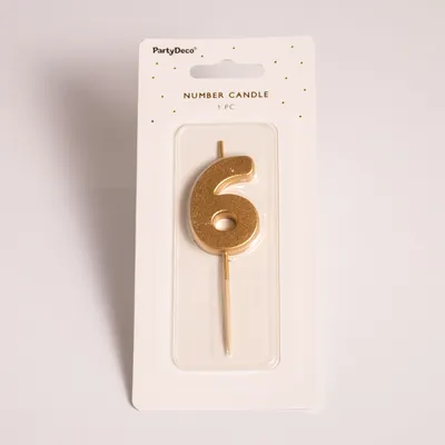 Fotografie – 6 - zlatá číslicová svíčka (4,5cm) 