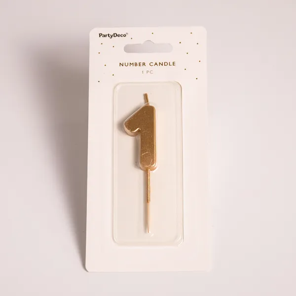 Fotografie – 1 - zlatá číslicová svíčka (4,5cm) (1/2)