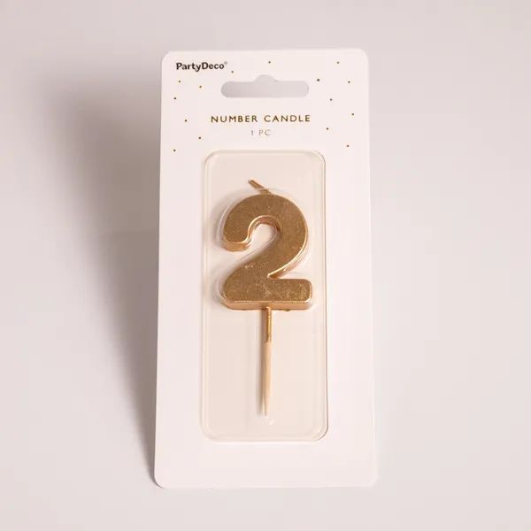 Fotografie – 2 - zlatá číslicová svíčka (4,5cm)  (1/2)