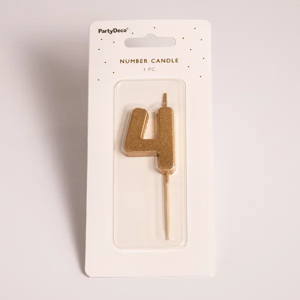 Fotografie – 4 - zlatá číslicová svíčka (4,5cm)  (1/2)