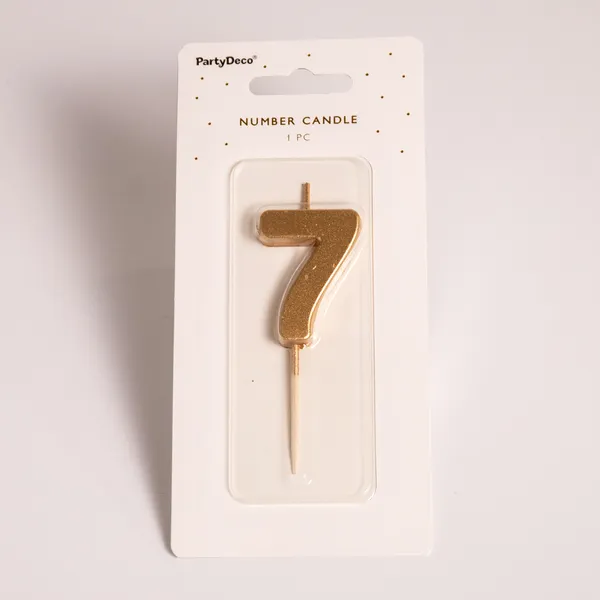 Fotografie – 7 - zlatá číslicová svíčka (4,5cm)  (1/2)