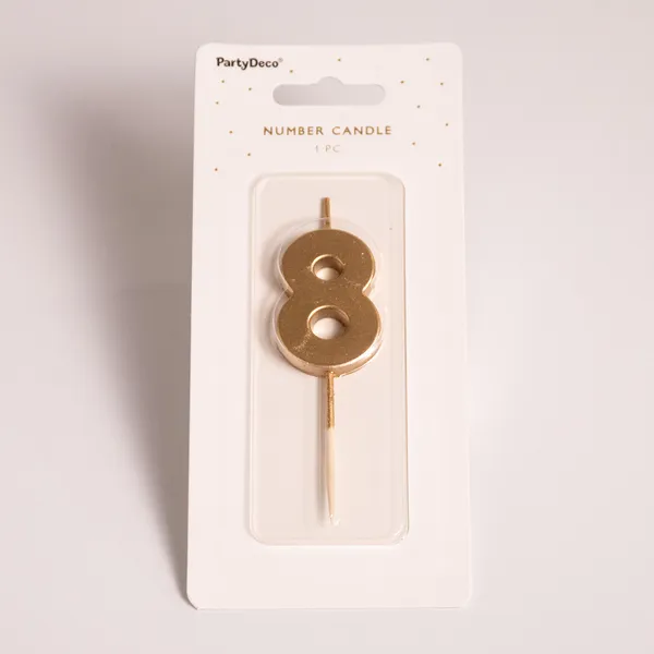 Fotografie – 8 - zlatá číslicová svíčka (4,5cm)  (1/2)