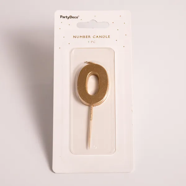 Fotografie – 0 - zlatá číslicová svíčka (4,5cm) (1/2)