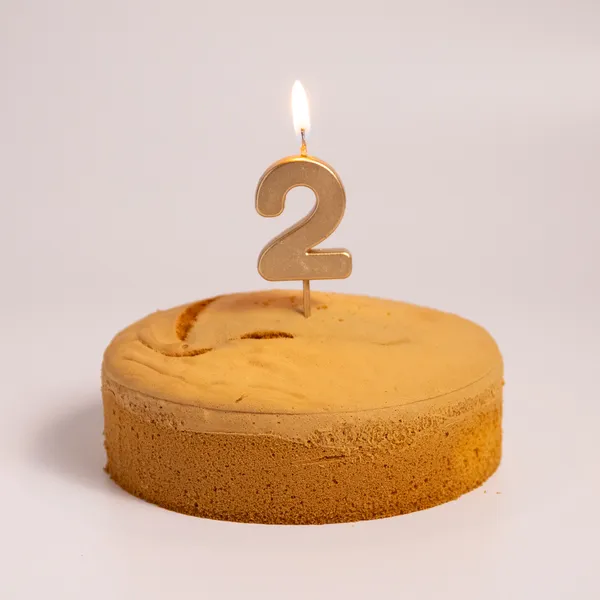 Fotografie – 2 - zlatá číslicová svíčka (4,5cm)  (2/2)