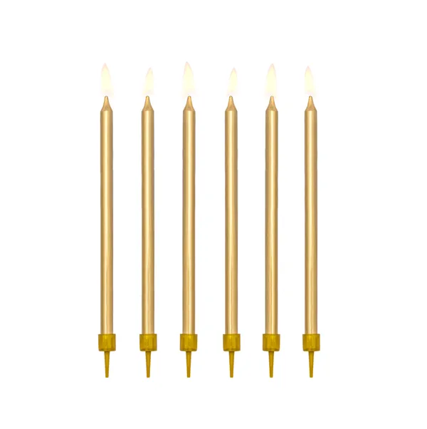 Fotografie – Dortové svíčky zlaté, 12,5 cm - 12 ks (2/2)